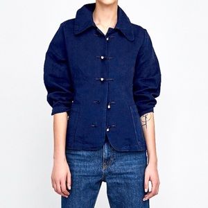 NEW ZARA COTTON/LINEN JACKET W/ TOGGLES Small